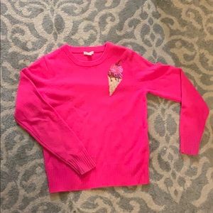 Girls Crewcuts Hot Pink Ice Cream Sweater Size 14